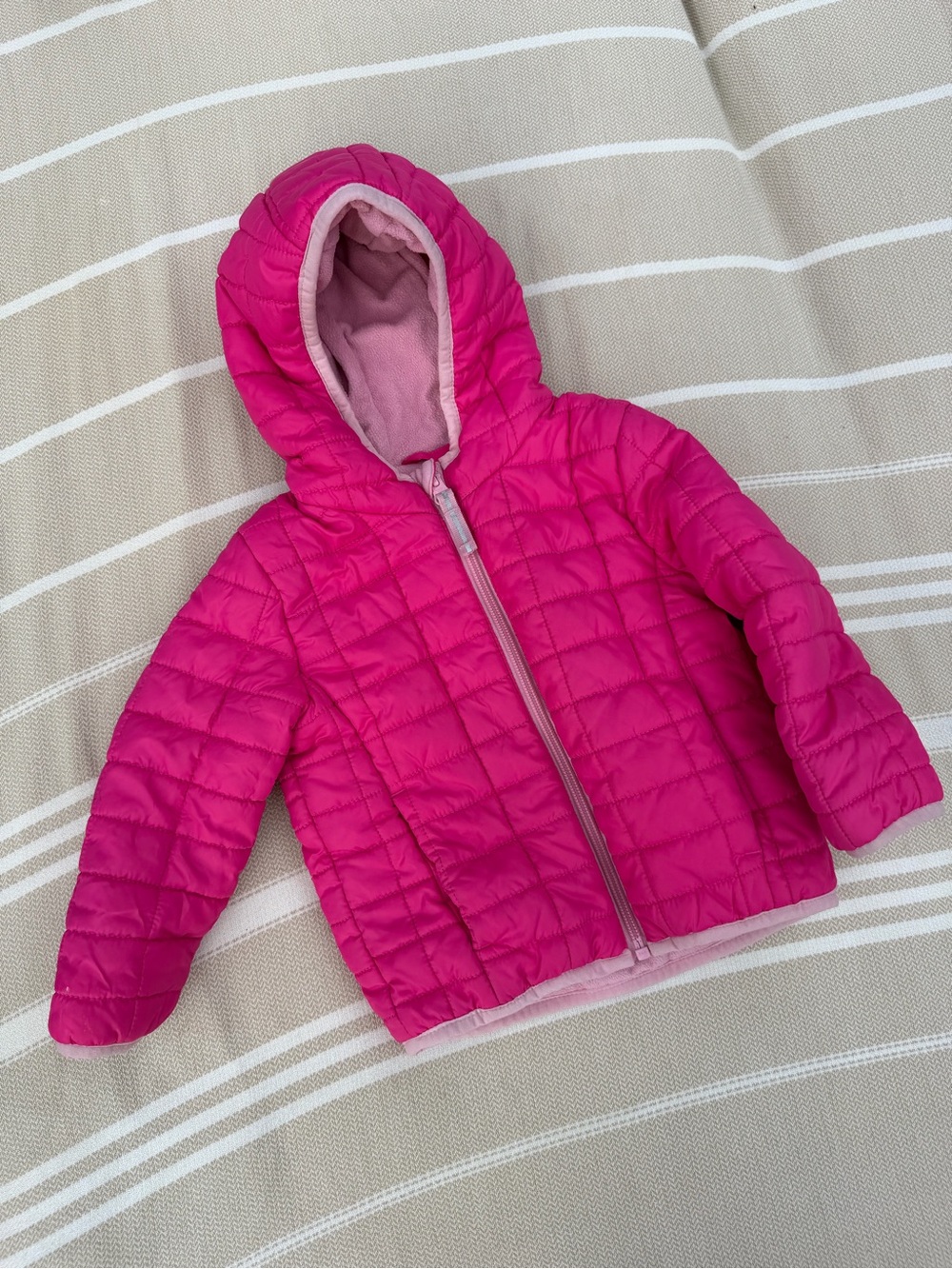 Cat & Jack Bright Pink Hooded Puffer Jacket